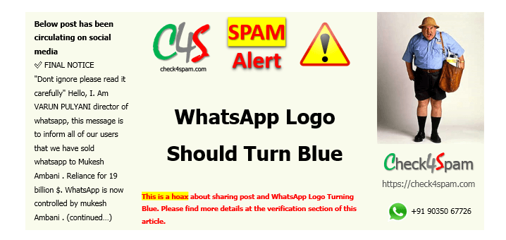 WhatsApp Turning Blue Hoax