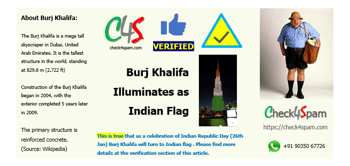 Burj Khalifa turns to Indian Color