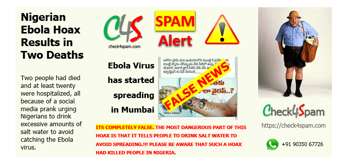 Ebola virus mumbai hoax