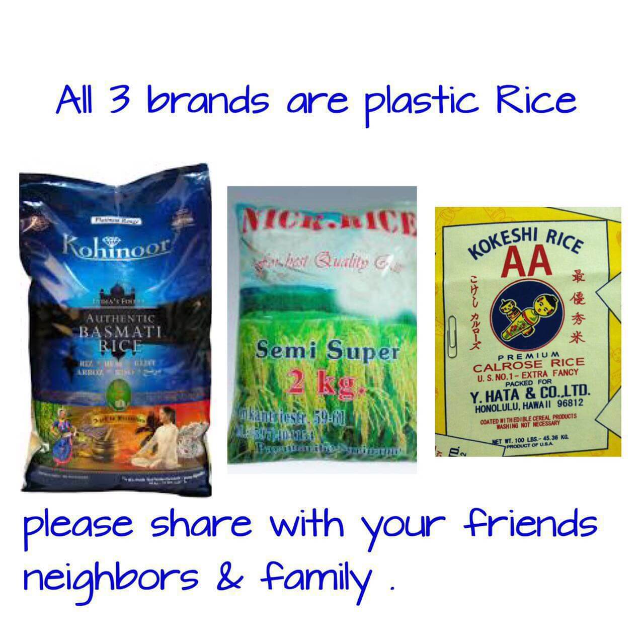 Plastic Rice Brands Hoax