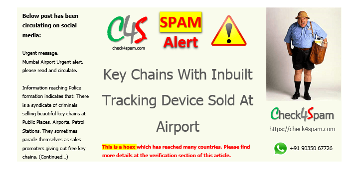 key chains inbuilt tracking device hoax