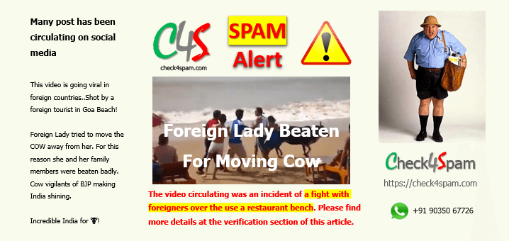 Foreign lady beaten moving cow spam