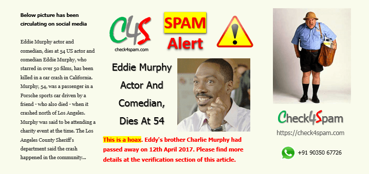 eddie murphy dies spam