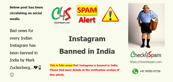 Instagram banned India spam