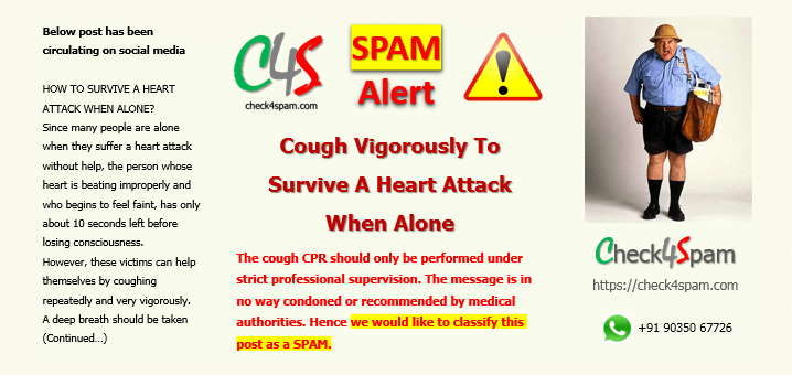 cough vigorously survive heart attack - SPAM