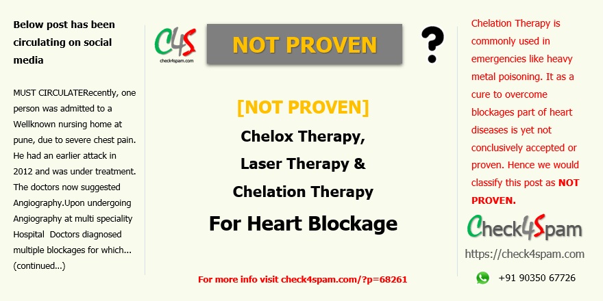 chelation therapy heart blockage not proven