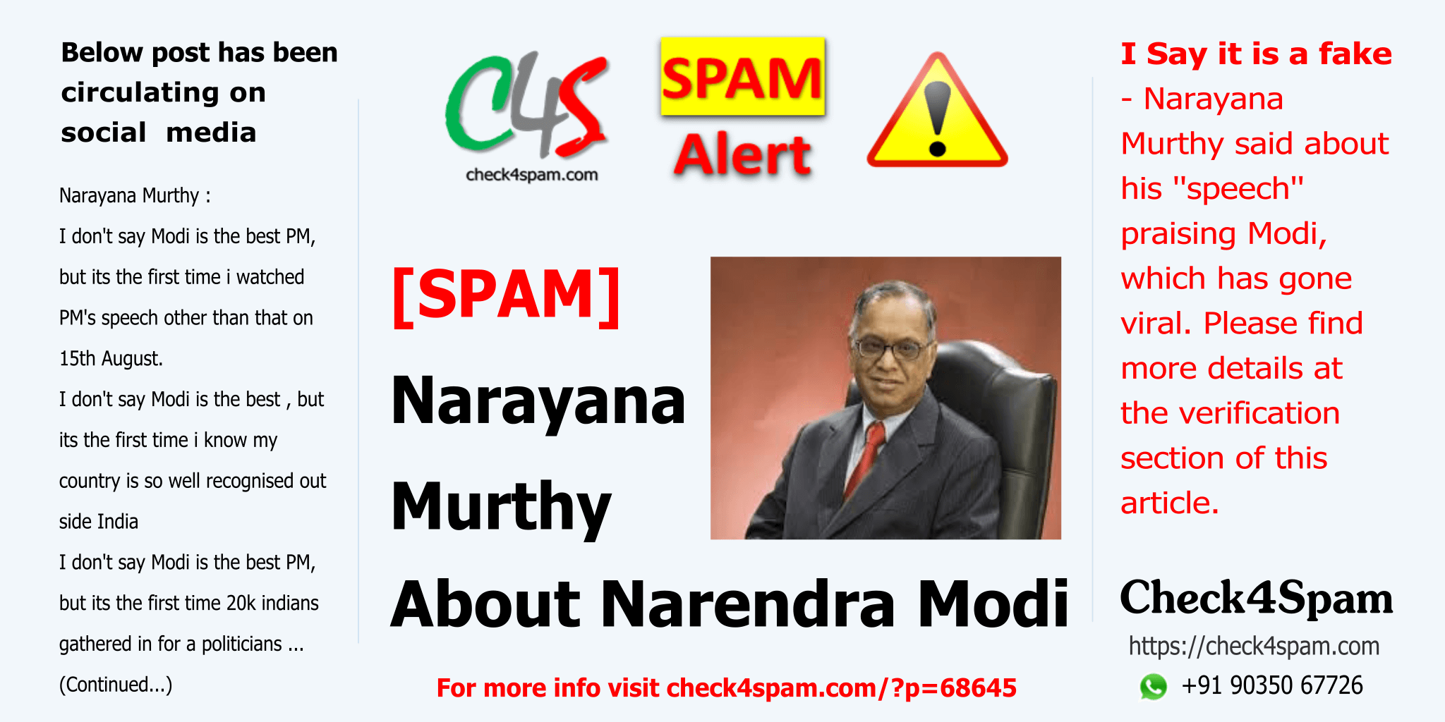 NARAYANA MURTHY NARENDRA MODI - SPAM