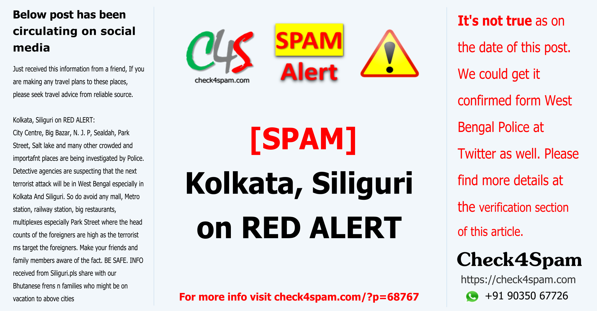 Kolkata Siliguri red alert - SPAM