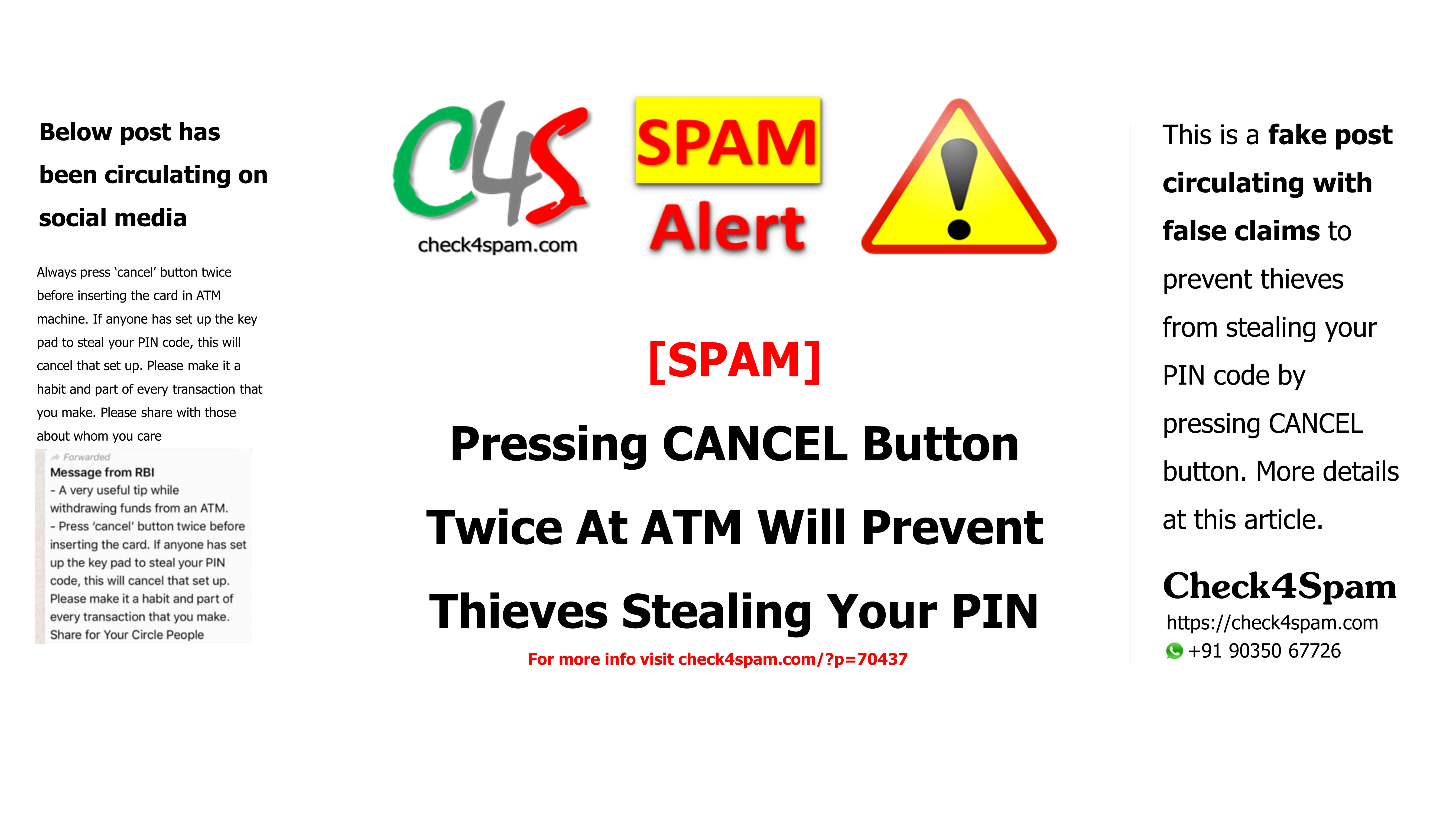 [SPAM] Pressing CANCEL Button Twice At ATM Will Prevent Thieves From Stealing Your PIN