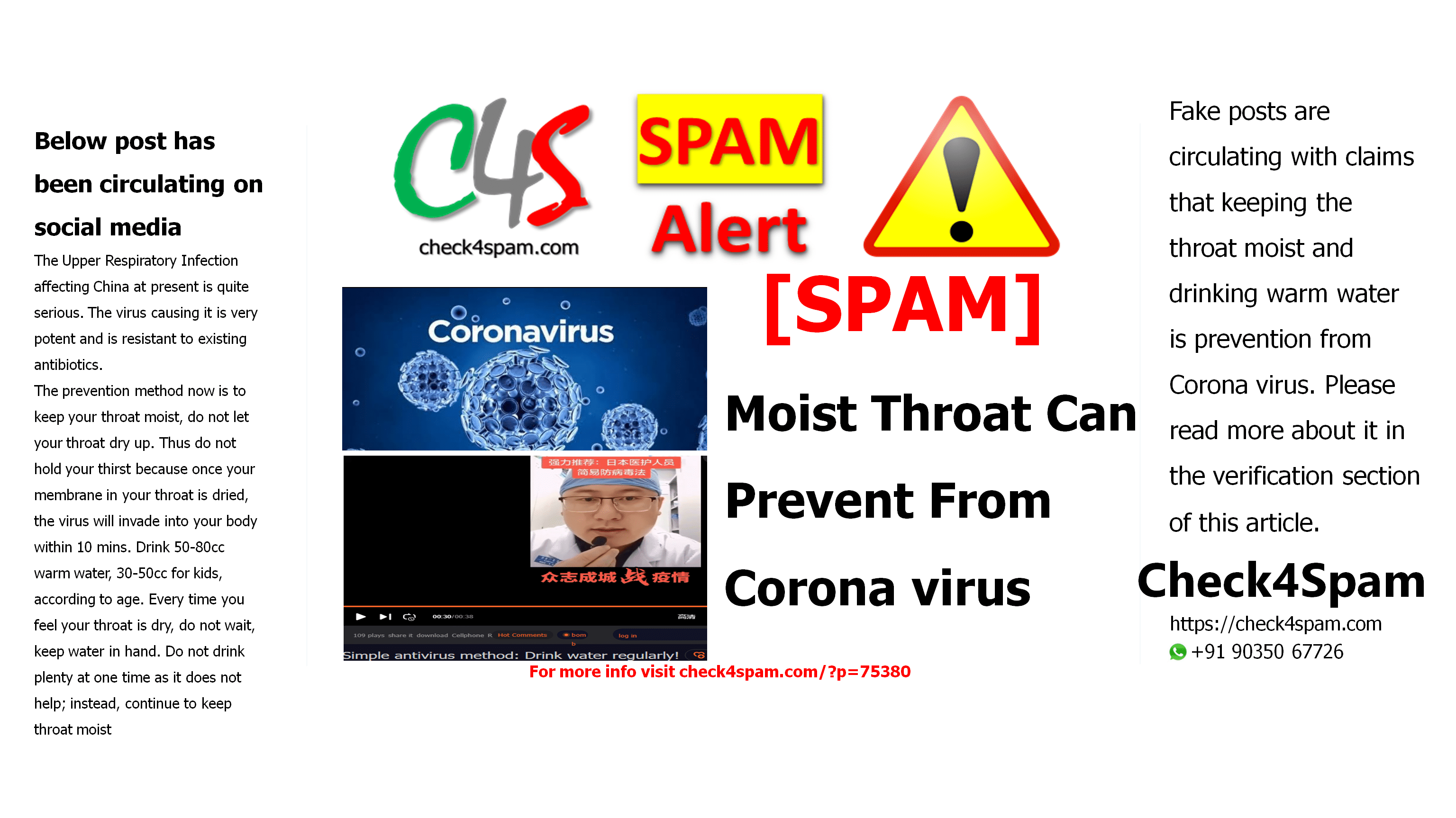 Moist Throat Can Prevent From Coronavirus