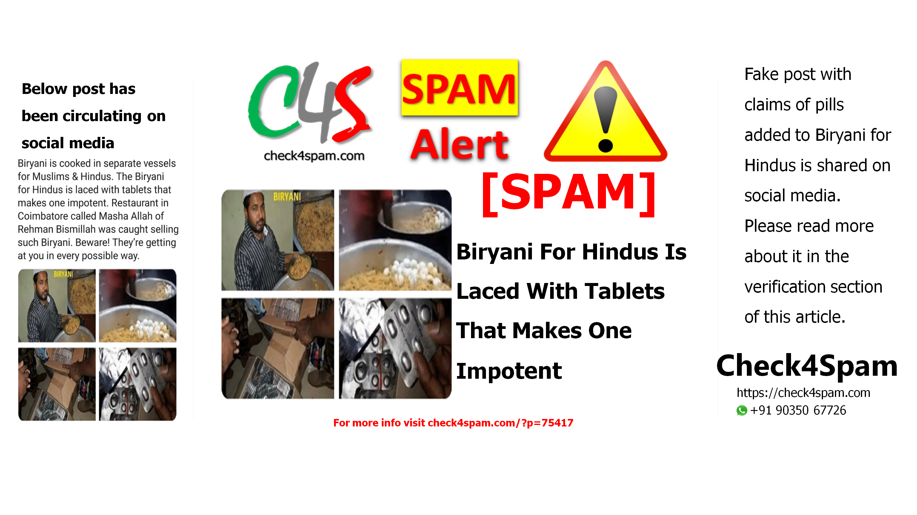 Biryani For Hindus Is Laced With Tablets That Makes One Impotent