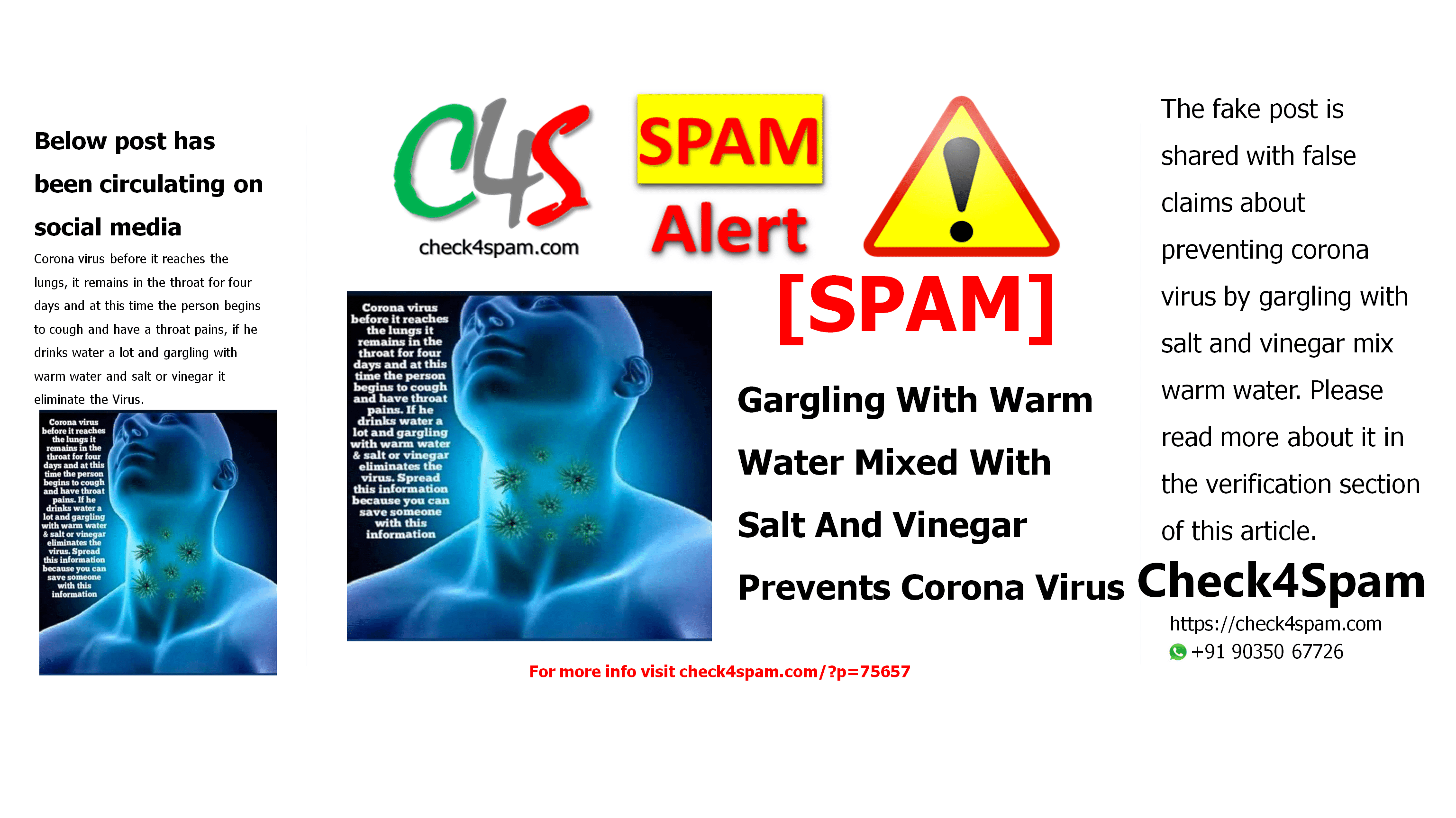 Gargling With Warm Water Mixed With Salt And Vinegar Prevents Coronavirus
