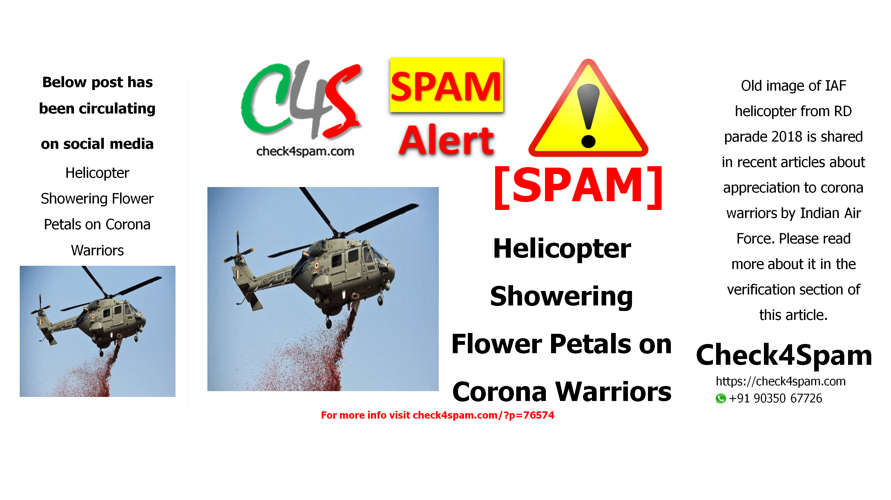 Helicopter Showering Flower Petals on Corona Warriors