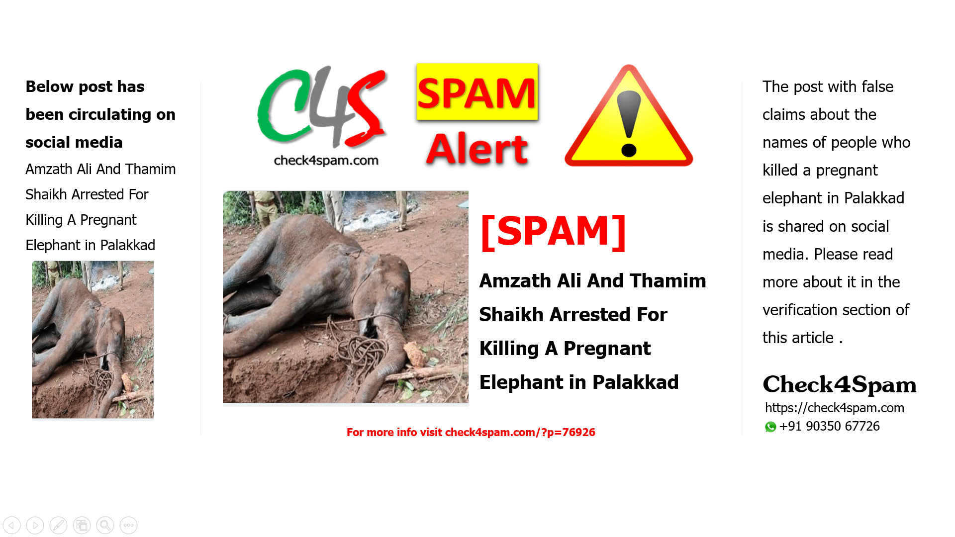 Amzath Ali And Thamim Shaikh Arrested For Killing A Pregnant Elephant in Palakkad