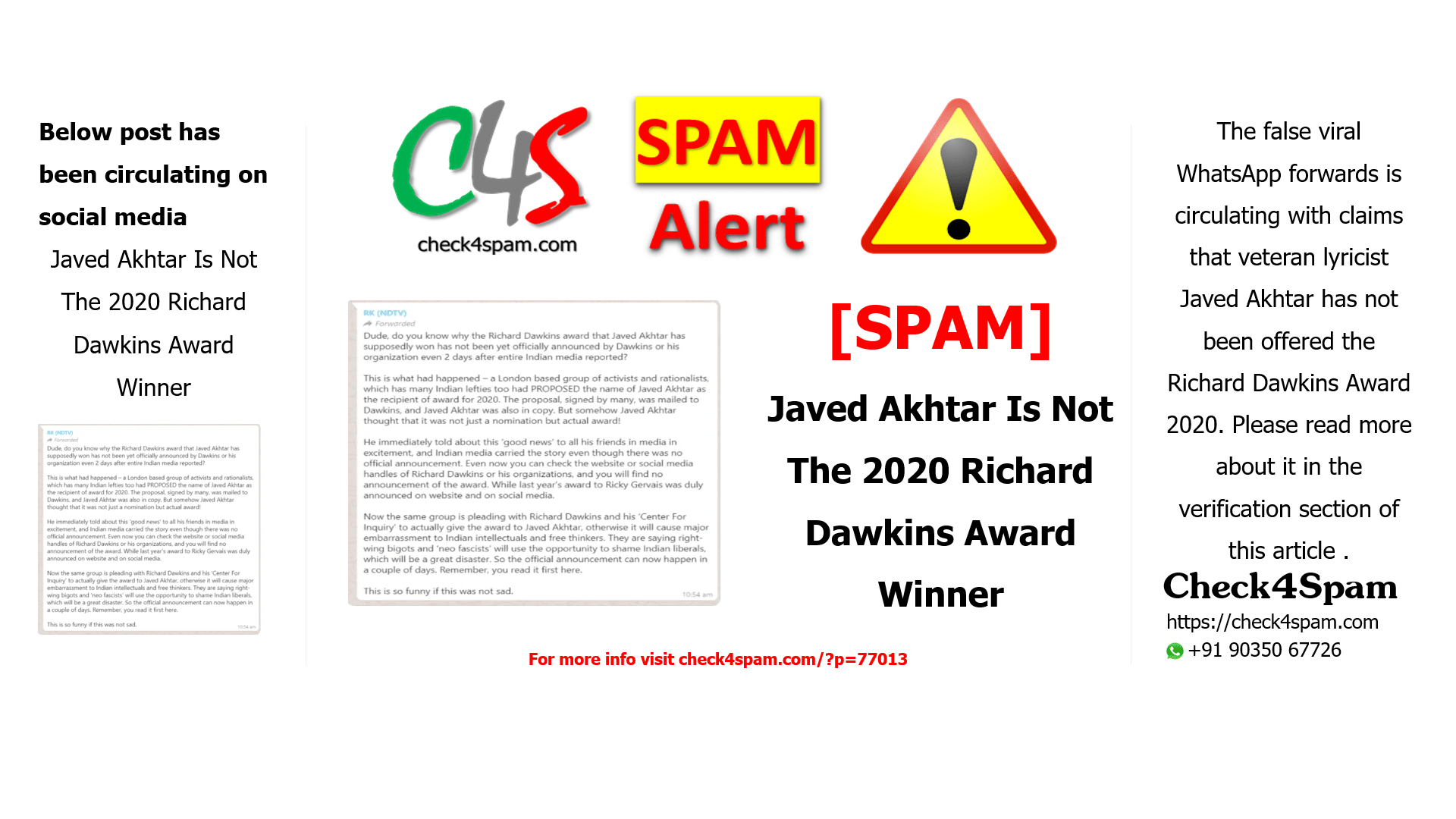 Javed Akhtar Is Not The 2020 Richard Dawkins Award Winner