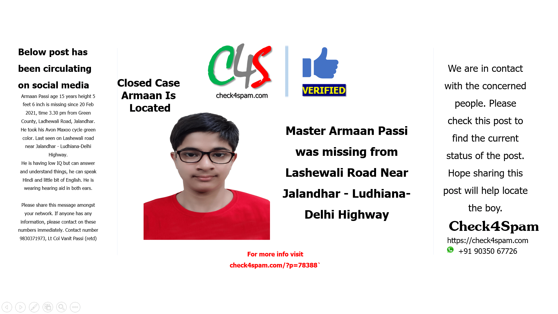 Missing Boy, From Lashewali Road Near Jalandhar