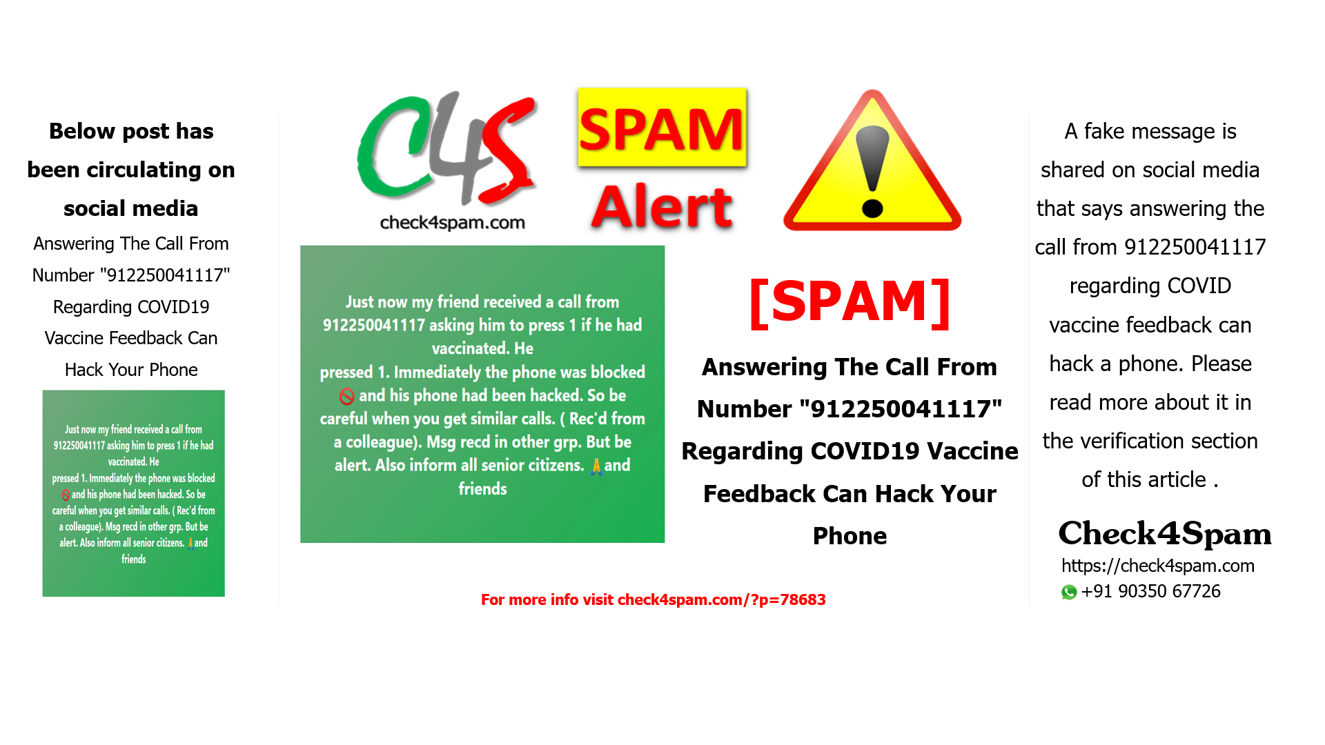 Answering The Call From Number "912250041117" Regarding COVID19 Vaccine Feedback Can Hack Your Phone