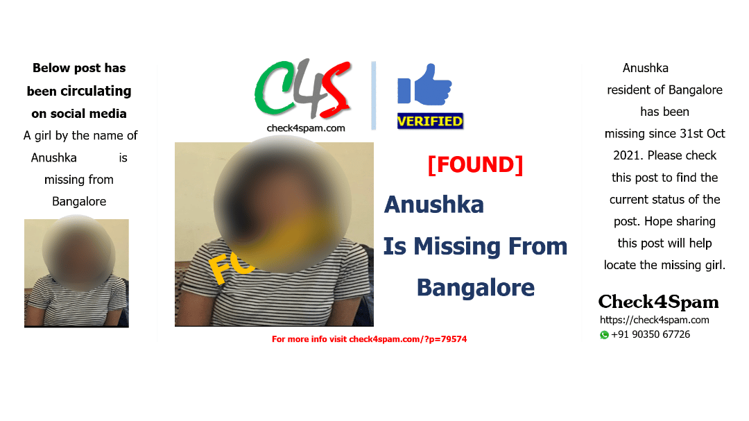 Missing Girl From Bangalore