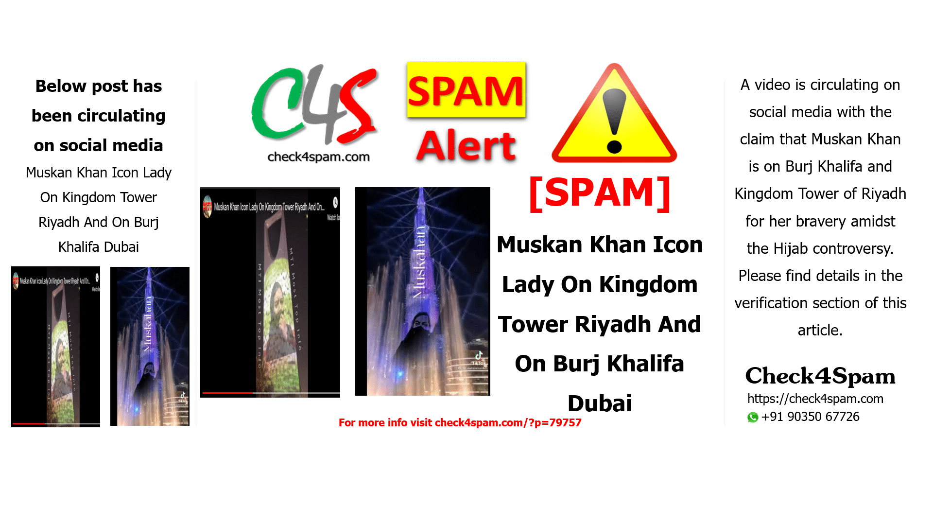 Muskan Khan Icon Lady On Kingdom Tower Riyadh And On Burj Khalifa Dubai