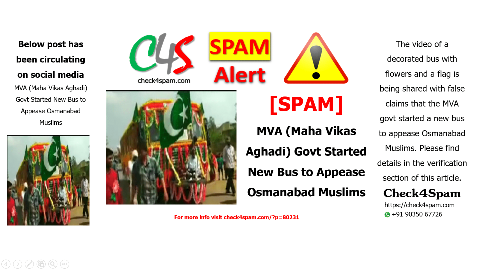 MVA (Maha Vikas Aghadi) Govt Started New Bus to Appease Osmanabad Muslims