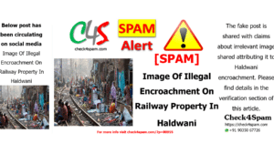 Image Of Illegal Encroachment On Railway Property In Haldwani