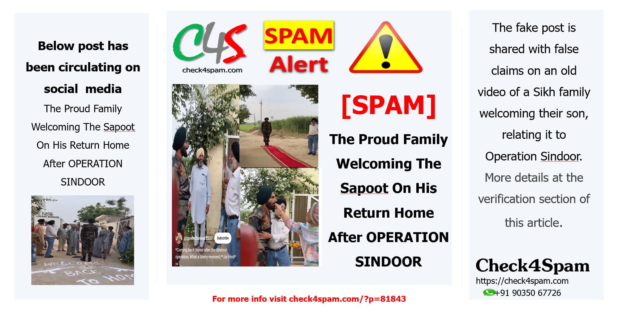 The Proud Family Welcoming The Sapoot On His Return Home After OPERATION SINDOOR