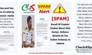 Recall Of Captain (Indian Navy) Shiv Kumar, Defence Attaché At The Indian Embassy In Jakarta